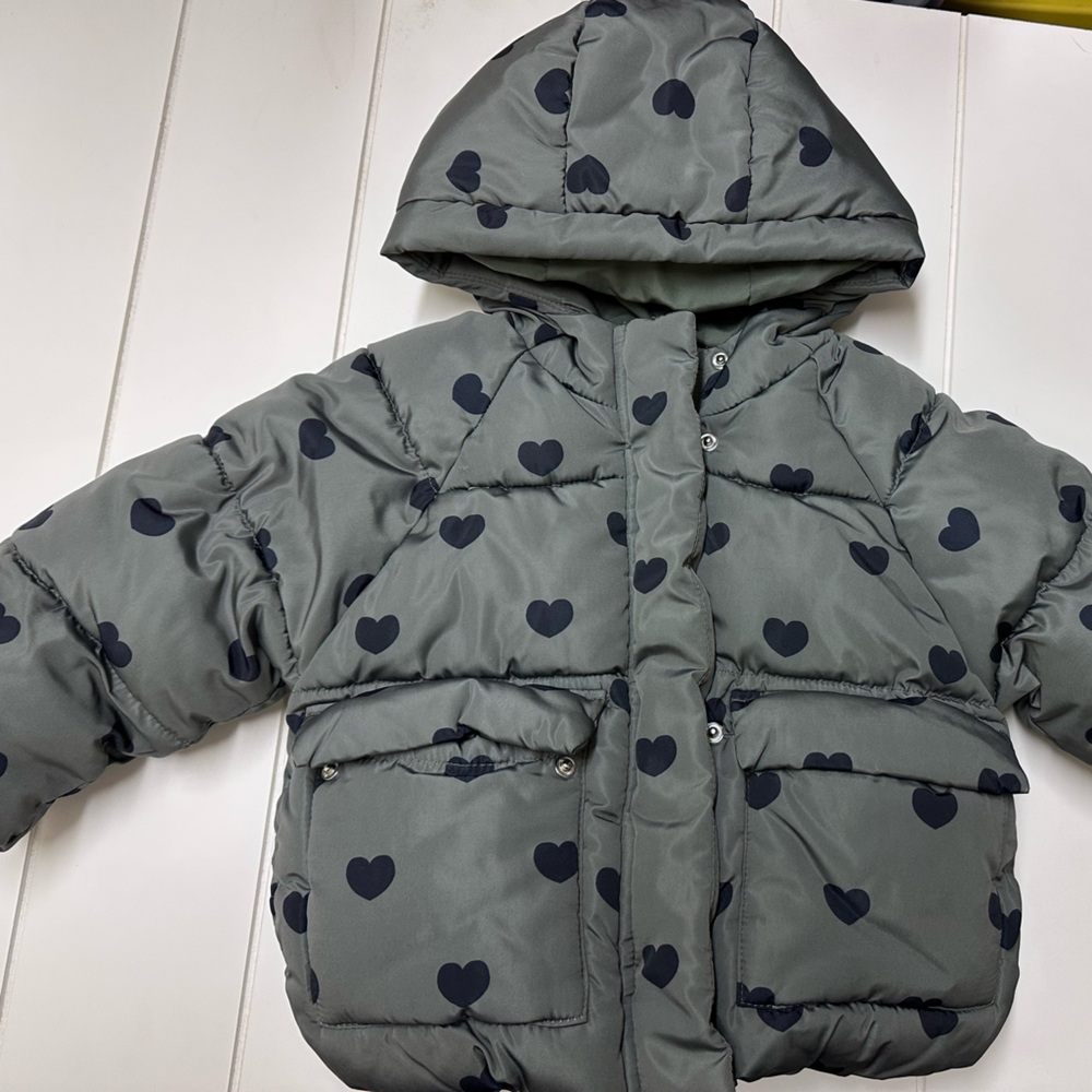 Zara Polka Dot Puffer Jacket